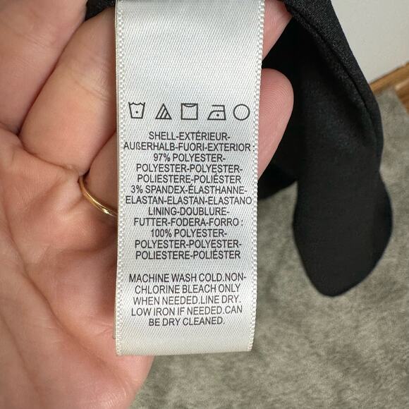 Dress the Population Sandra Plunge Crepe Trumpet Gown Black Size XS NWOT - Picture 10 of 11